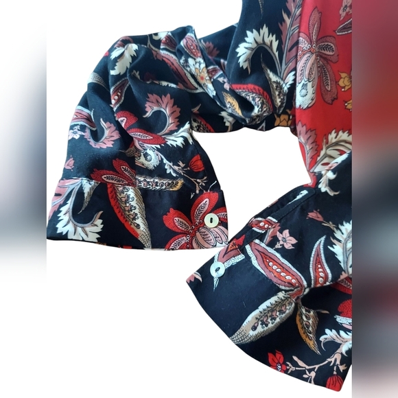 Rose Beverly Floral Paisley Colorful Blouse - Picture 4 of 8